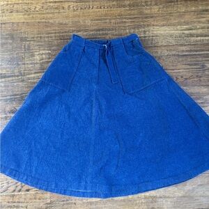 Elegant Blue A-Line Denim Skirt